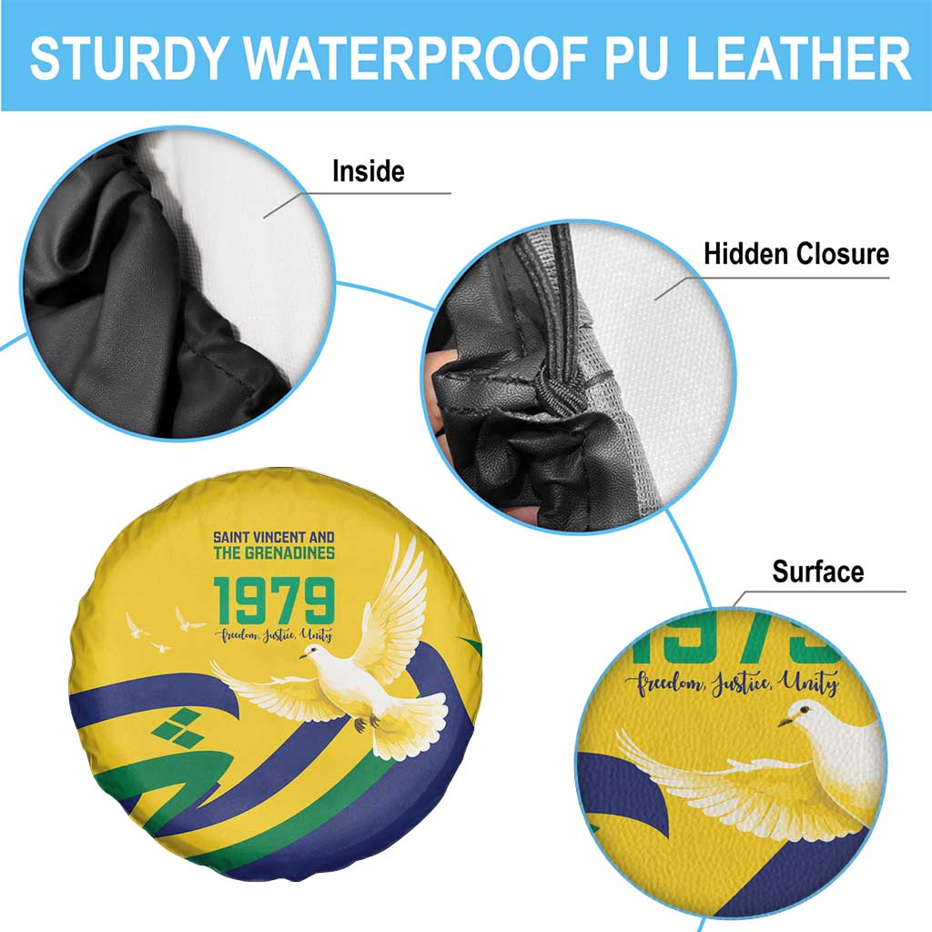 Saint Vincent and the Grenadines Spare Tire Cover Gratitude to the Land Pride Since 1979 - Wonder Print Shop