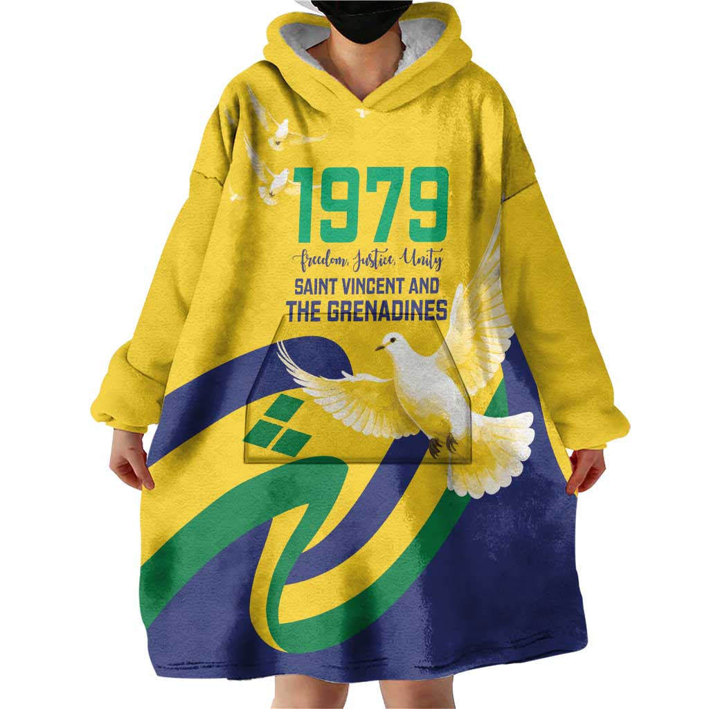 Saint Vincent and the Grenadines Wearable Blanket Hoodie Gratitude to the Land Pride Since 1979 - Wonder Print Shop
