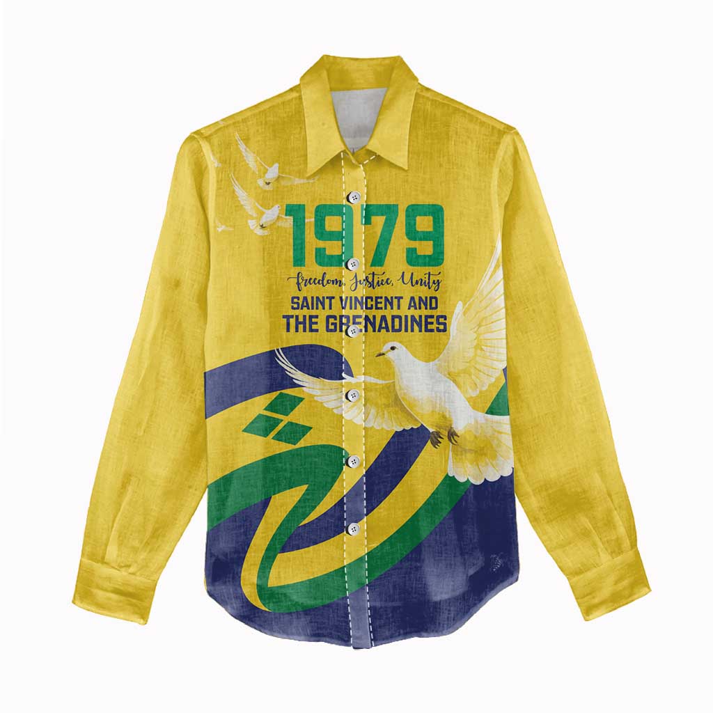 Saint Vincent and the Grenadines Women Casual Shirt Gratitude to the Land Pride Since 1979 - Wonder Print Shop