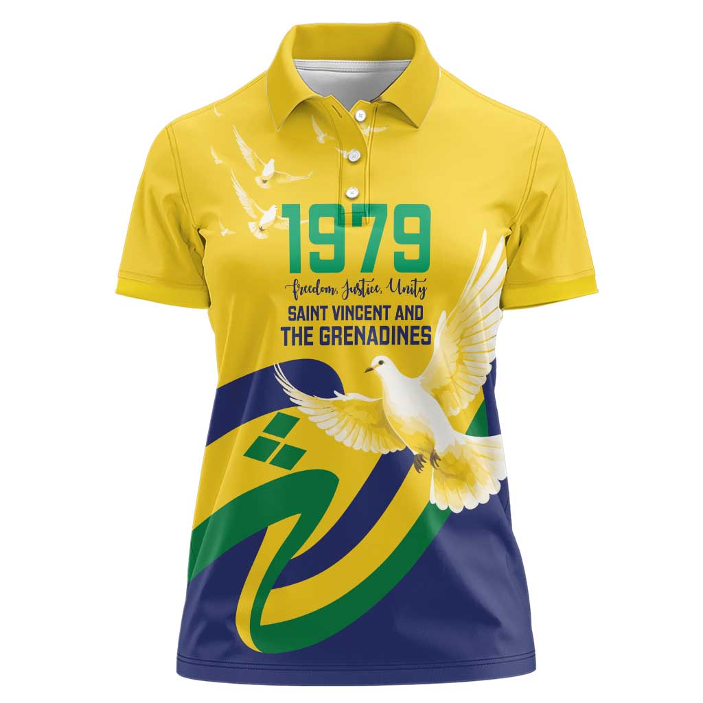Saint Vincent and the Grenadines Women Polo Shirt Gratitude to the Land Pride Since 1979 - Wonder Print Shop