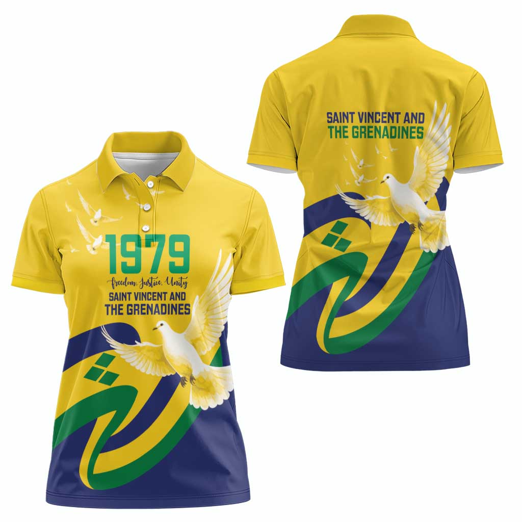 Saint Vincent and the Grenadines Women Polo Shirt Gratitude to the Land Pride Since 1979 - Wonder Print Shop