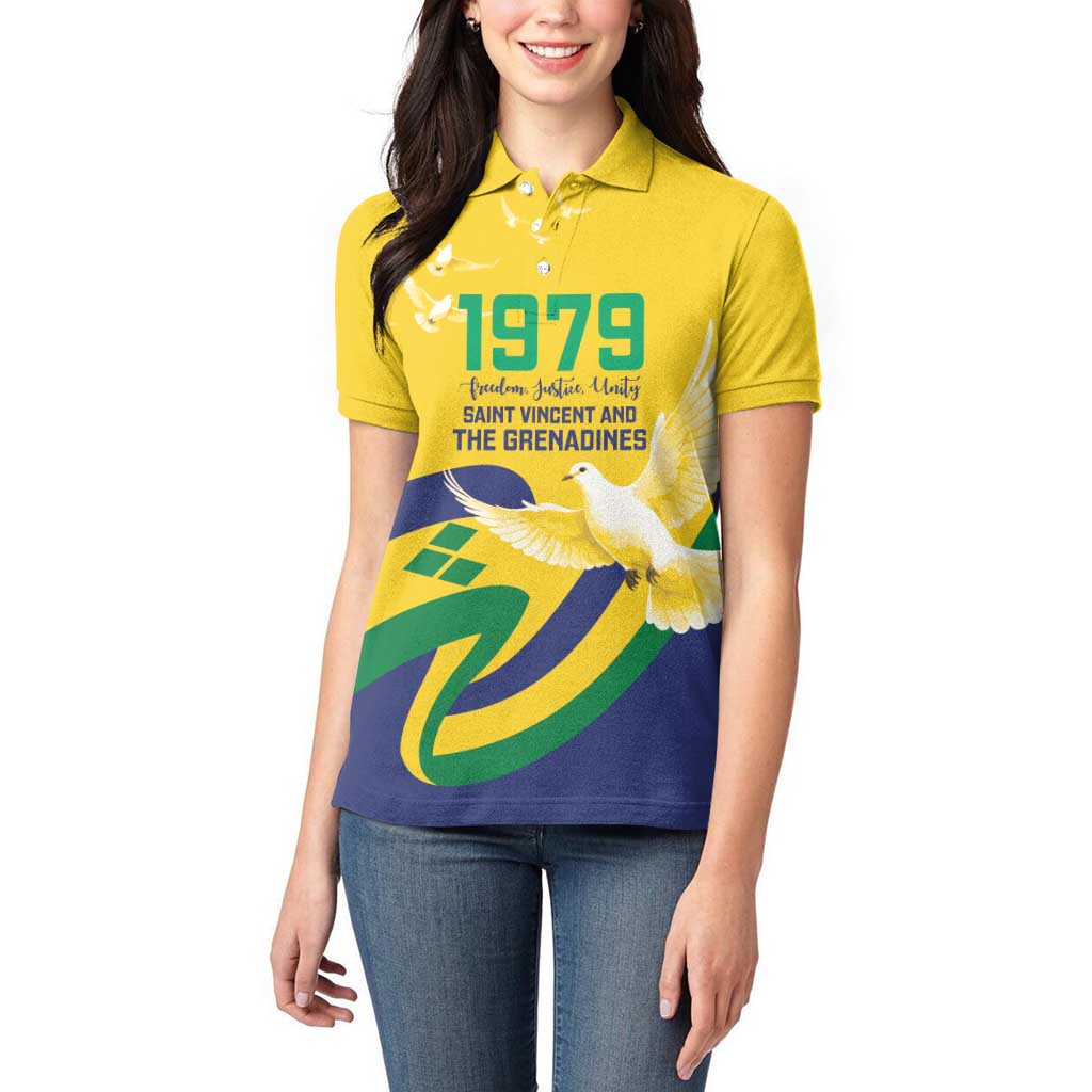 Saint Vincent and the Grenadines Women Polo Shirt Gratitude to the Land Pride Since 1979 - Wonder Print Shop