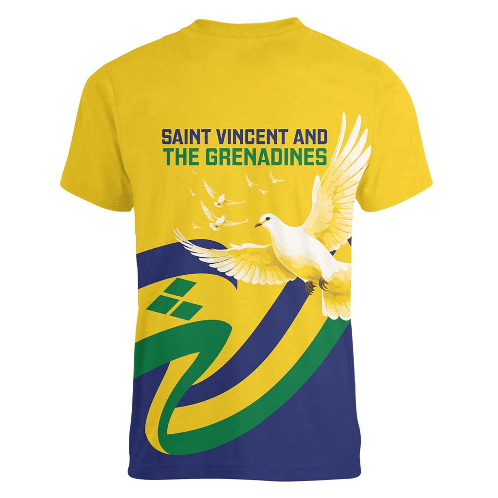 Saint Vincent and the Grenadines Women V-Neck T-Shirt Gratitude to the Land Pride Since 1979 - Wonder Print Shop
