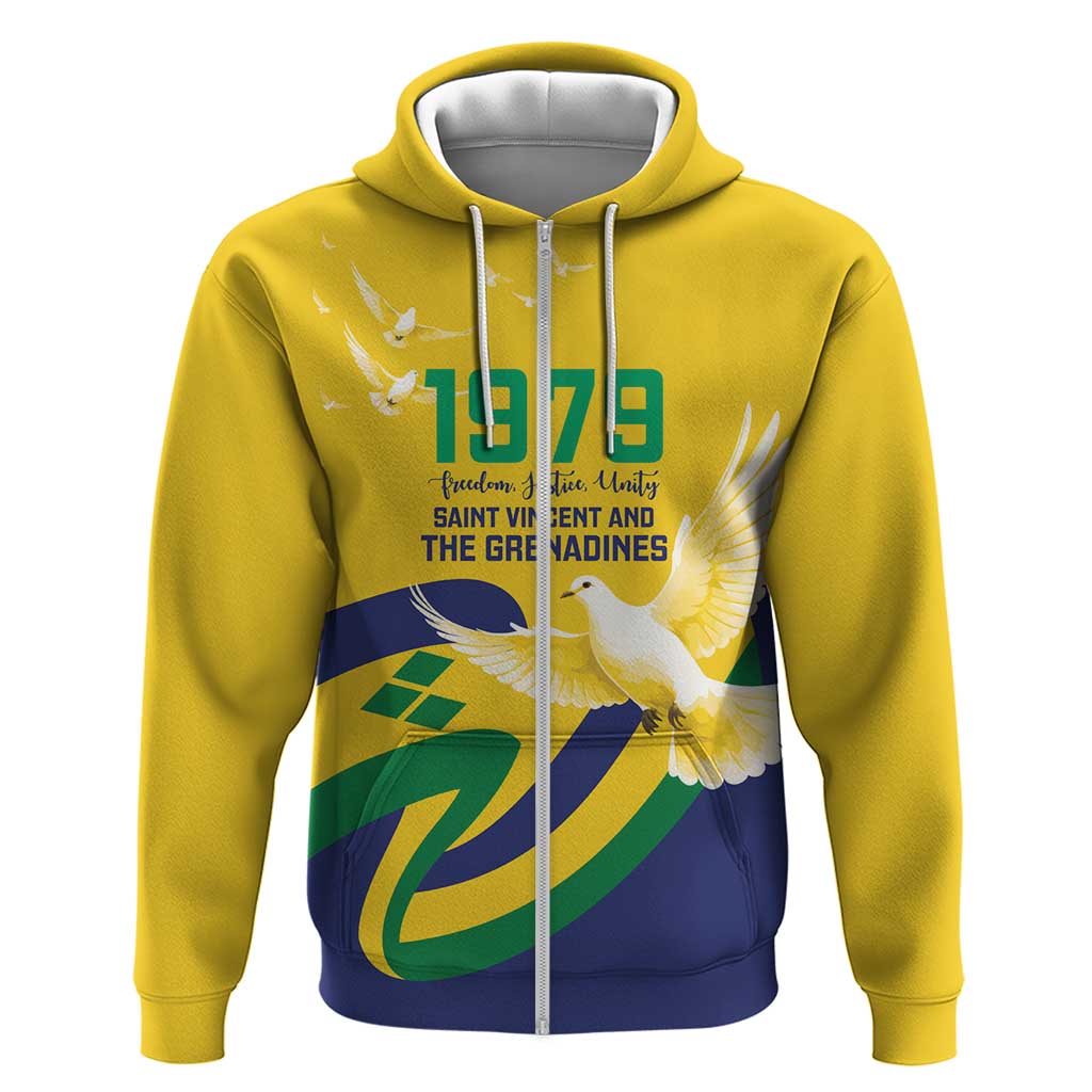 Saint Vincent and the Grenadines Zip Hoodie Gratitude to the Land Pride Since 1979 - Wonder Print Shop