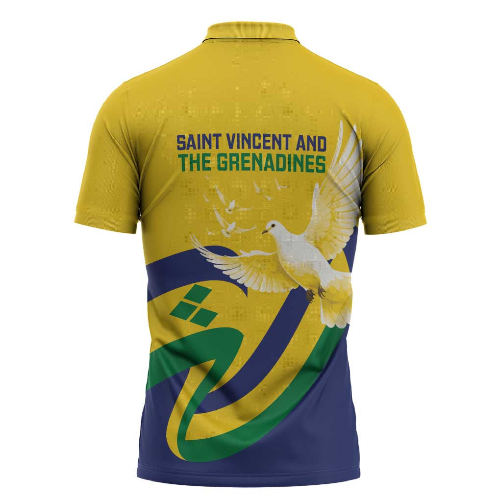 Saint Vincent and the Grenadines Zipper Polo Shirt Gratitude to the Land Pride Since 1979 - Wonder Print Shop