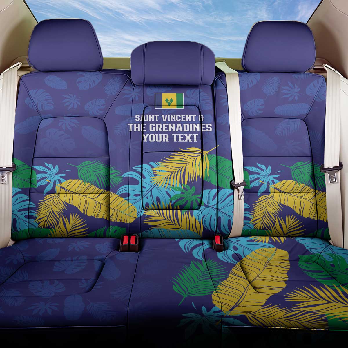Saint Vincent Land So Beautiful Back Car Seat Cover Tropical Vibes - Wonder Print Shop