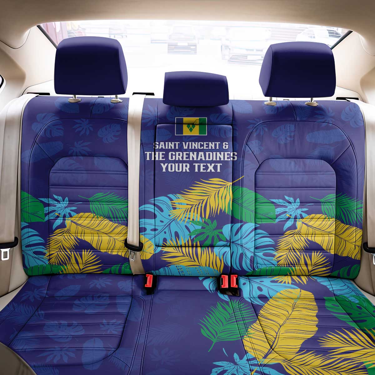 Saint Vincent Land So Beautiful Back Car Seat Cover Tropical Vibes - Wonder Print Shop