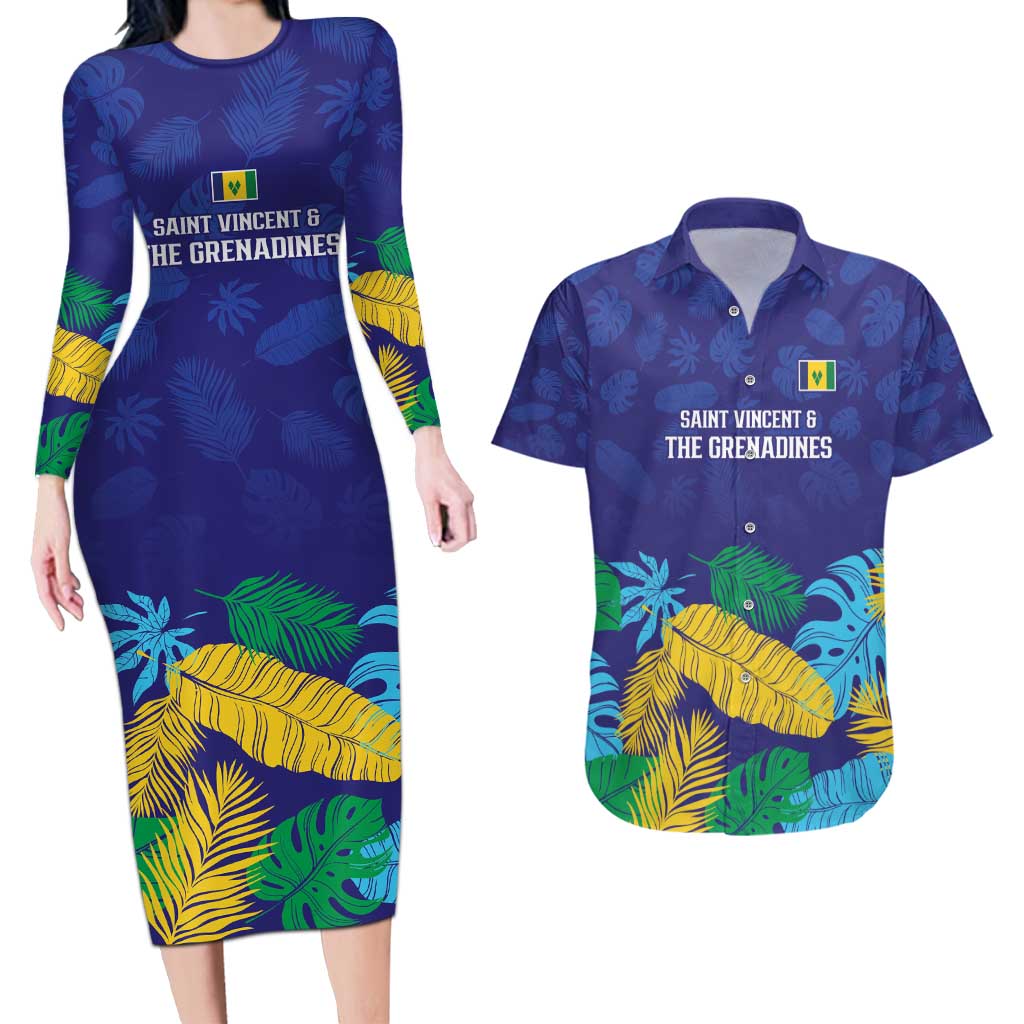 Saint Vincent Land So Beautiful Couples Matching Long Sleeve Bodycon Dress and Hawaiian Shirt Tropical Vibes - Wonder Print Shop