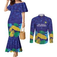 Saint Vincent Land So Beautiful Couples Matching Mermaid Dress and Long Sleeve Button Shirt Tropical Vibes - Wonder Print Shop