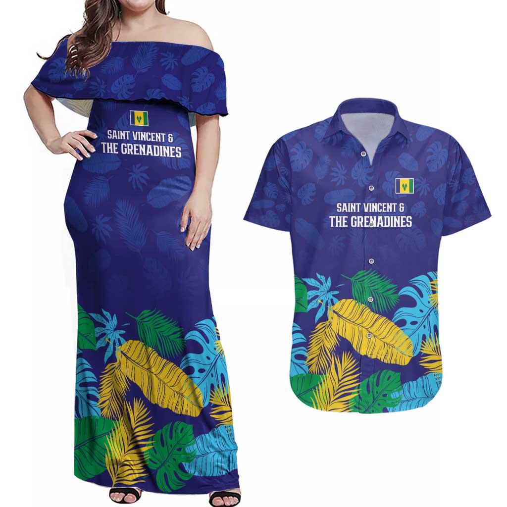 Saint Vincent Land So Beautiful Couples Matching Off Shoulder Maxi Dress and Hawaiian Shirt Tropical Vibes - Wonder Print Shop