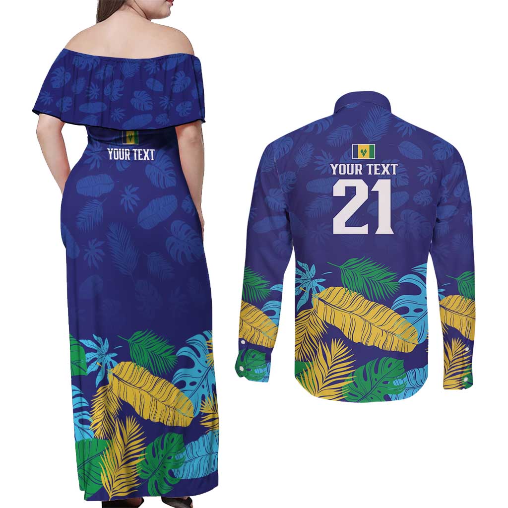 Saint Vincent Land So Beautiful Couples Matching Off Shoulder Maxi Dress and Long Sleeve Button Shirt Tropical Vibes - Wonder Print Shop