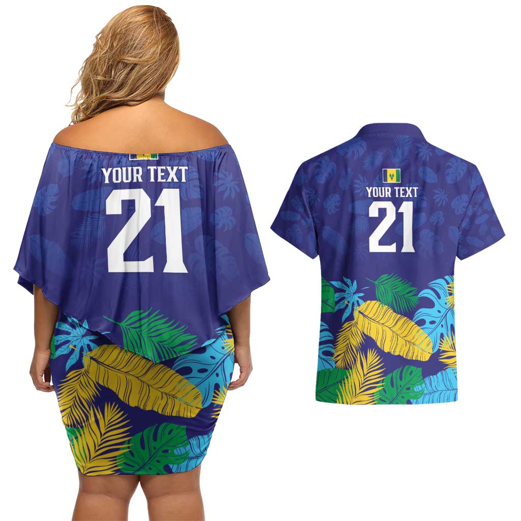 Saint Vincent Land So Beautiful Couples Matching Off Shoulder Short Dress and Hawaiian Shirt Tropical Vibes - Wonder Print Shop