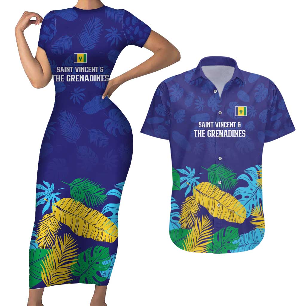 Saint Vincent Land So Beautiful Couples Matching Short Sleeve Bodycon Dress and Hawaiian Shirt Tropical Vibes - Wonder Print Shop