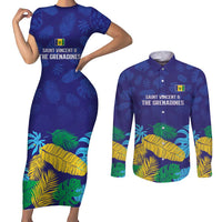 Saint Vincent Land So Beautiful Couples Matching Short Sleeve Bodycon Dress and Long Sleeve Button Shirt Tropical Vibes - Wonder Print Shop