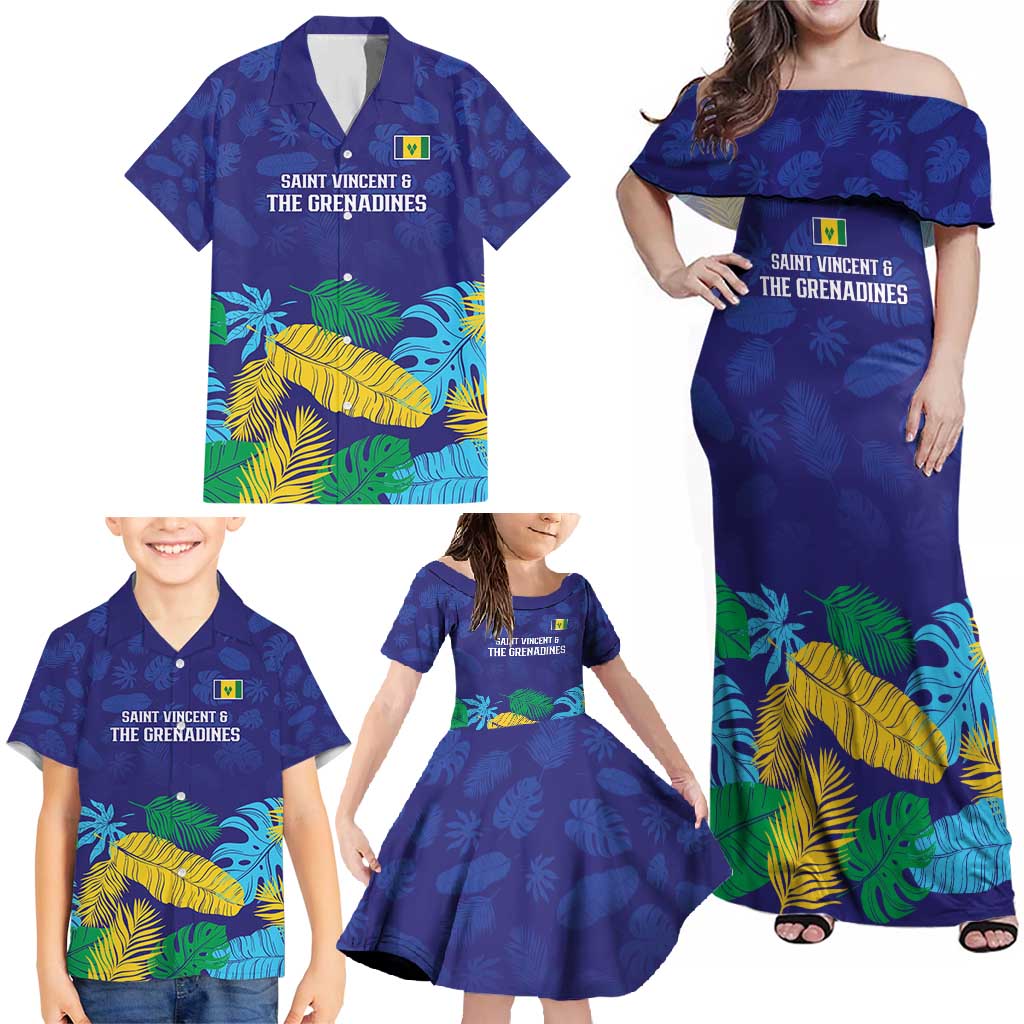 Saint Vincent Land So Beautiful Family Matching Off Shoulder Maxi Dress and Hawaiian Shirt Tropical Vibes - Wonder Print Shop