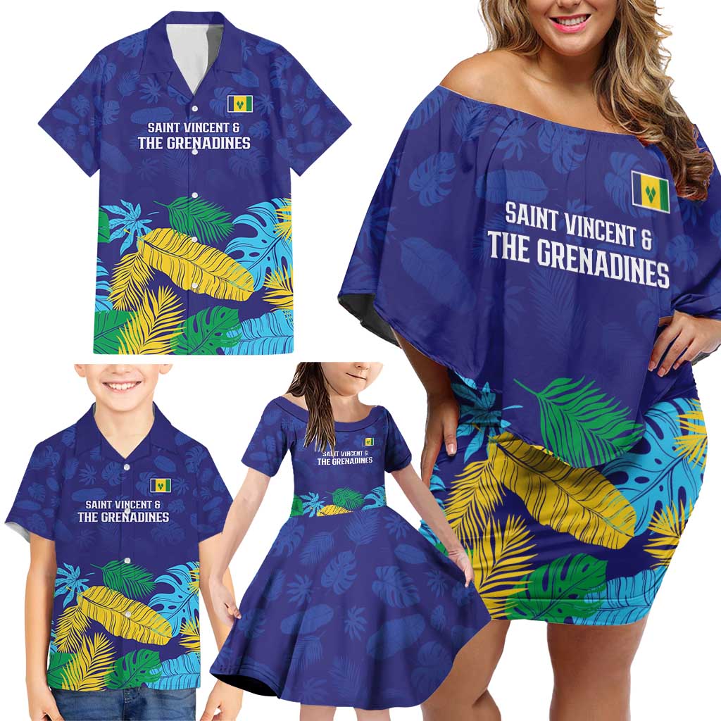 Saint Vincent Land So Beautiful Family Matching Off Shoulder Short Dress and Hawaiian Shirt Tropical Vibes - Wonder Print Shop