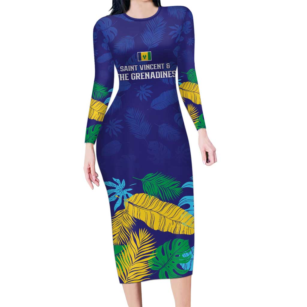 Saint Vincent Land So Beautiful Long Sleeve Bodycon Dress Tropical Vibes - Wonder Print Shop