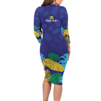 Saint Vincent Land So Beautiful Long Sleeve Bodycon Dress Tropical Vibes - Wonder Print Shop