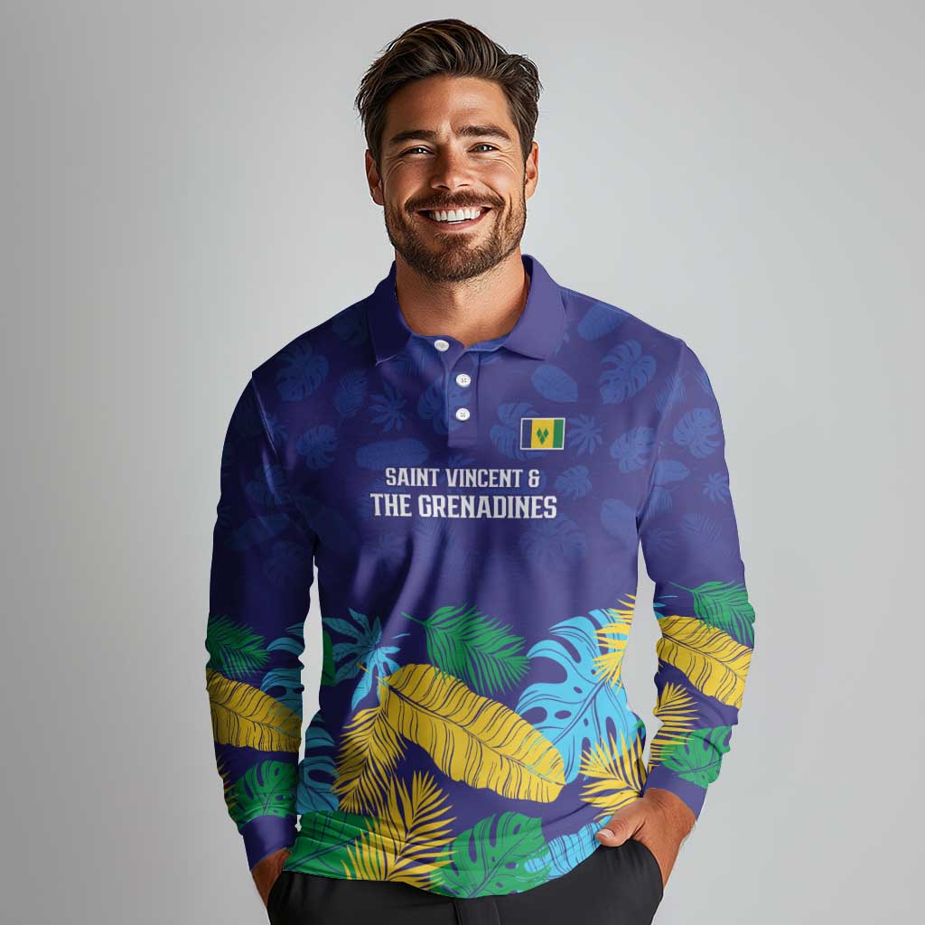 Saint Vincent Land So Beautiful Long Sleeve Polo Shirt Tropical Vibes - Wonder Print Shop