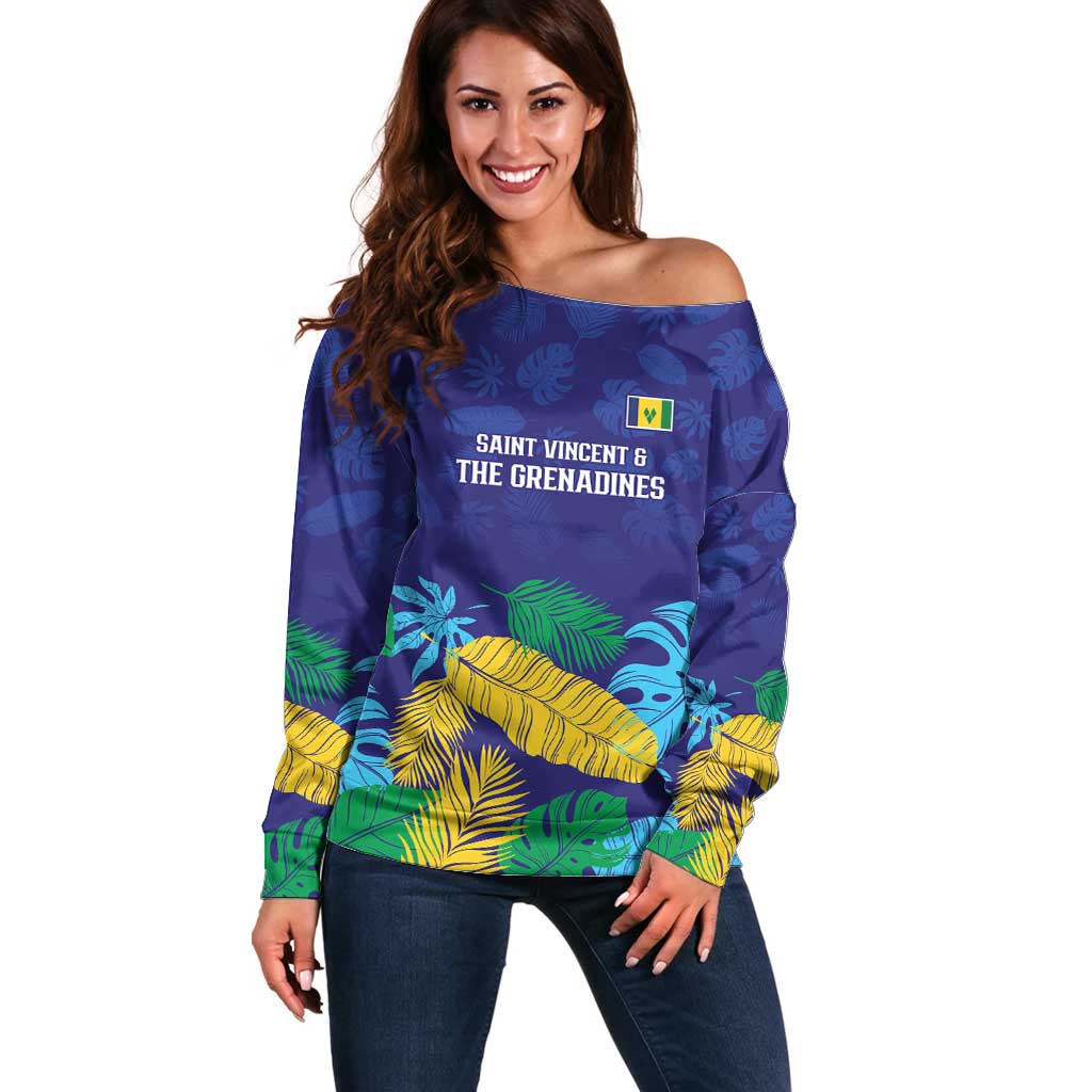 Saint Vincent Land So Beautiful Off Shoulder Sweater Tropical Vibes - Wonder Print Shop