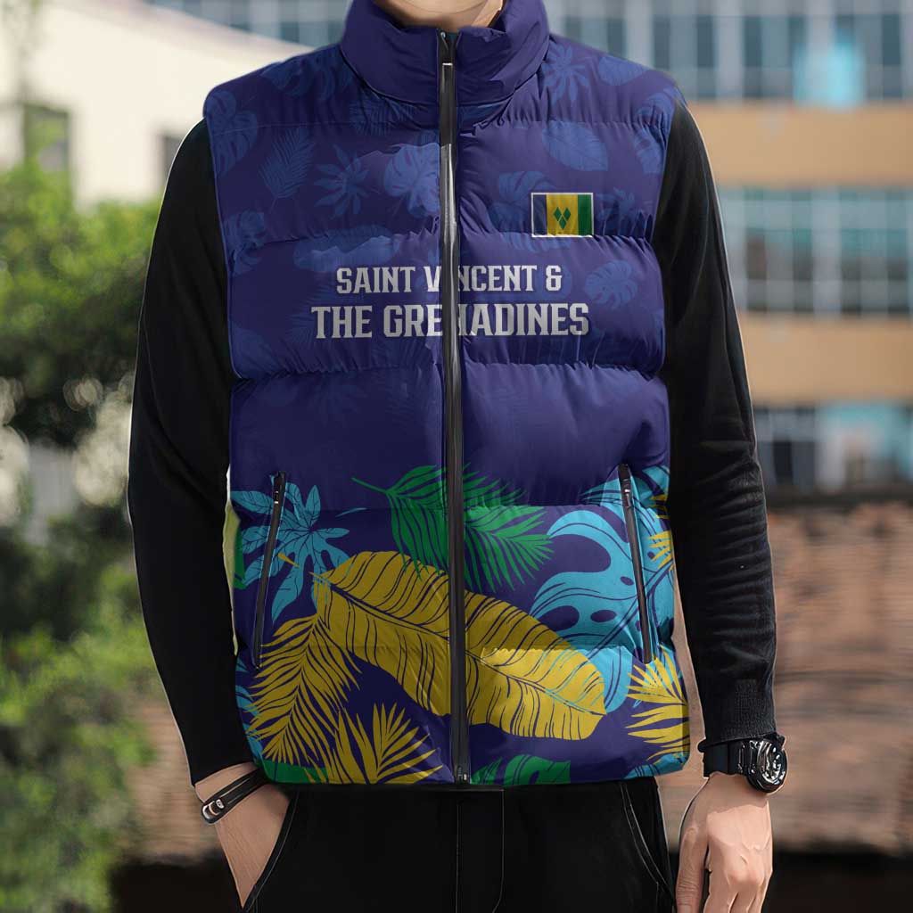 Saint Vincent Land So Beautiful Sleeveless Puffer Jacket Tropical Vibes - Wonder Print Shop