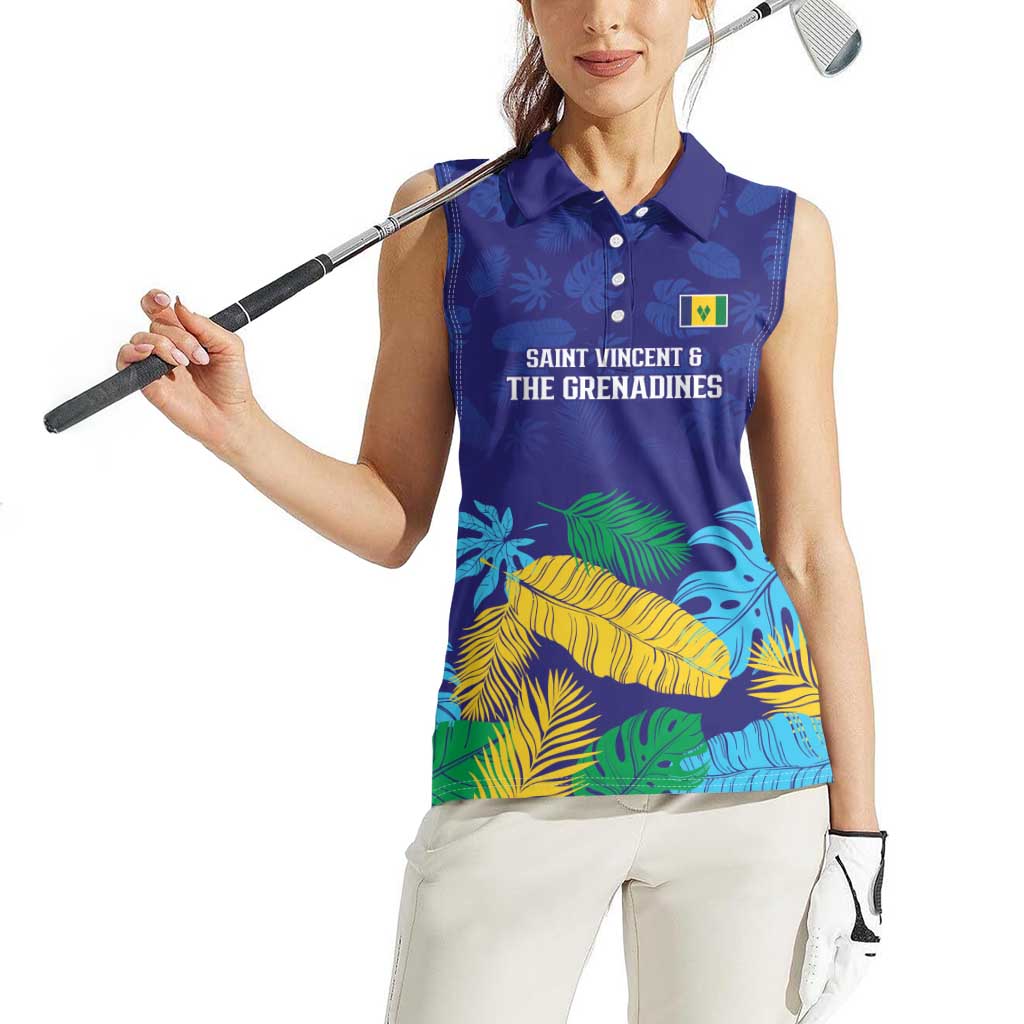 Saint Vincent Land So Beautiful Women Sleeveless Polo Shirt Tropical Vibes - Wonder Print Shop