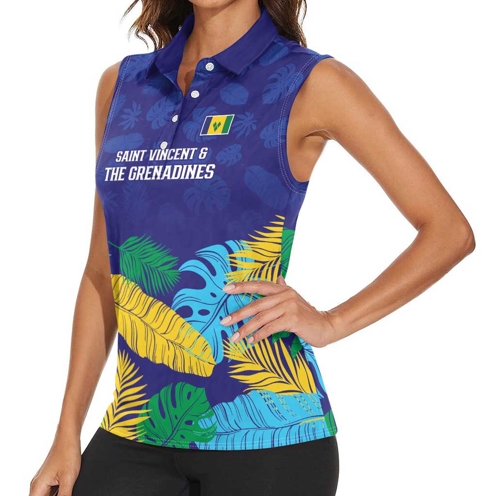 Saint Vincent Land So Beautiful Women Sleeveless Polo Shirt Tropical Vibes - Wonder Print Shop