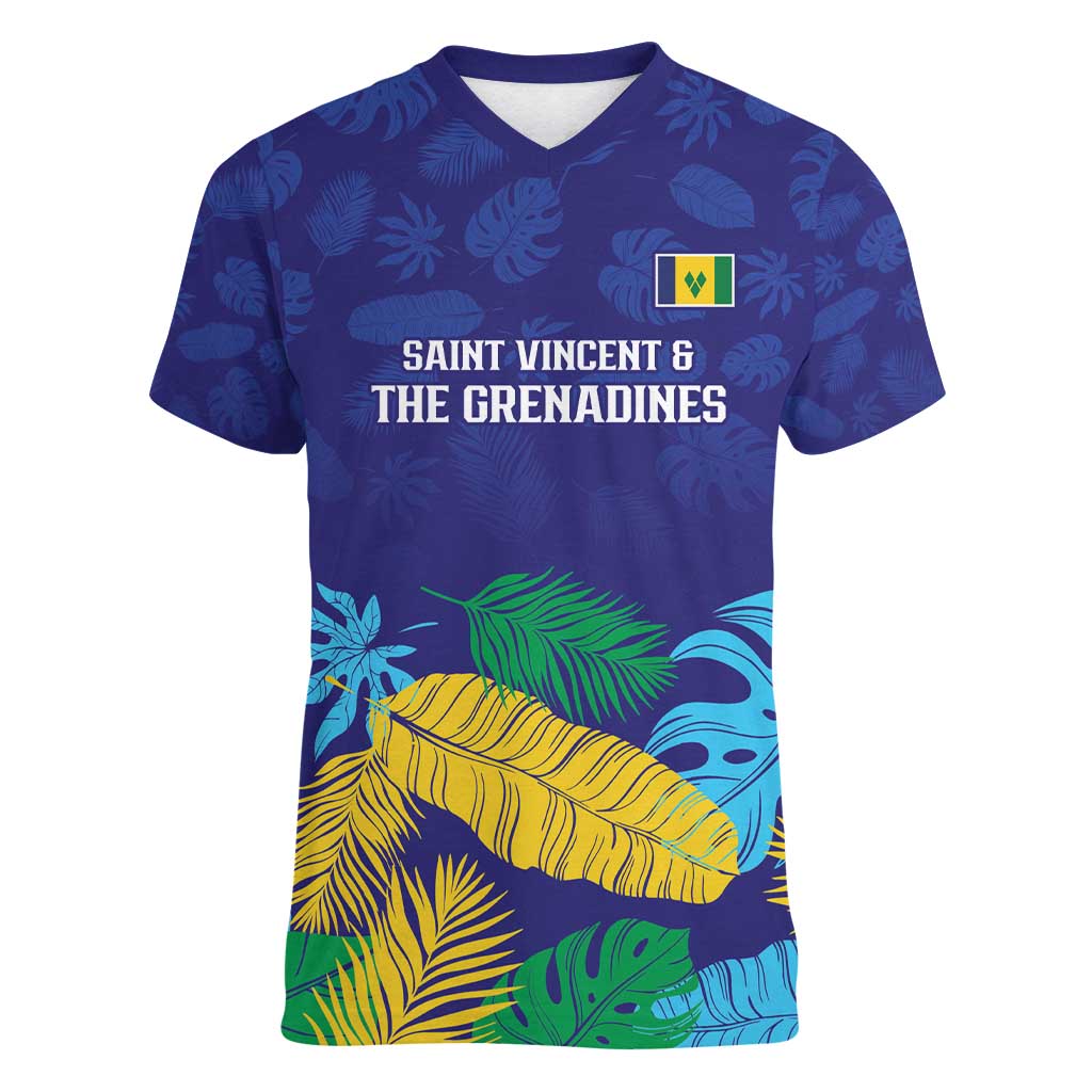 Saint Vincent Land So Beautiful Women V-Neck T-Shirt Tropical Vibes - Wonder Print Shop