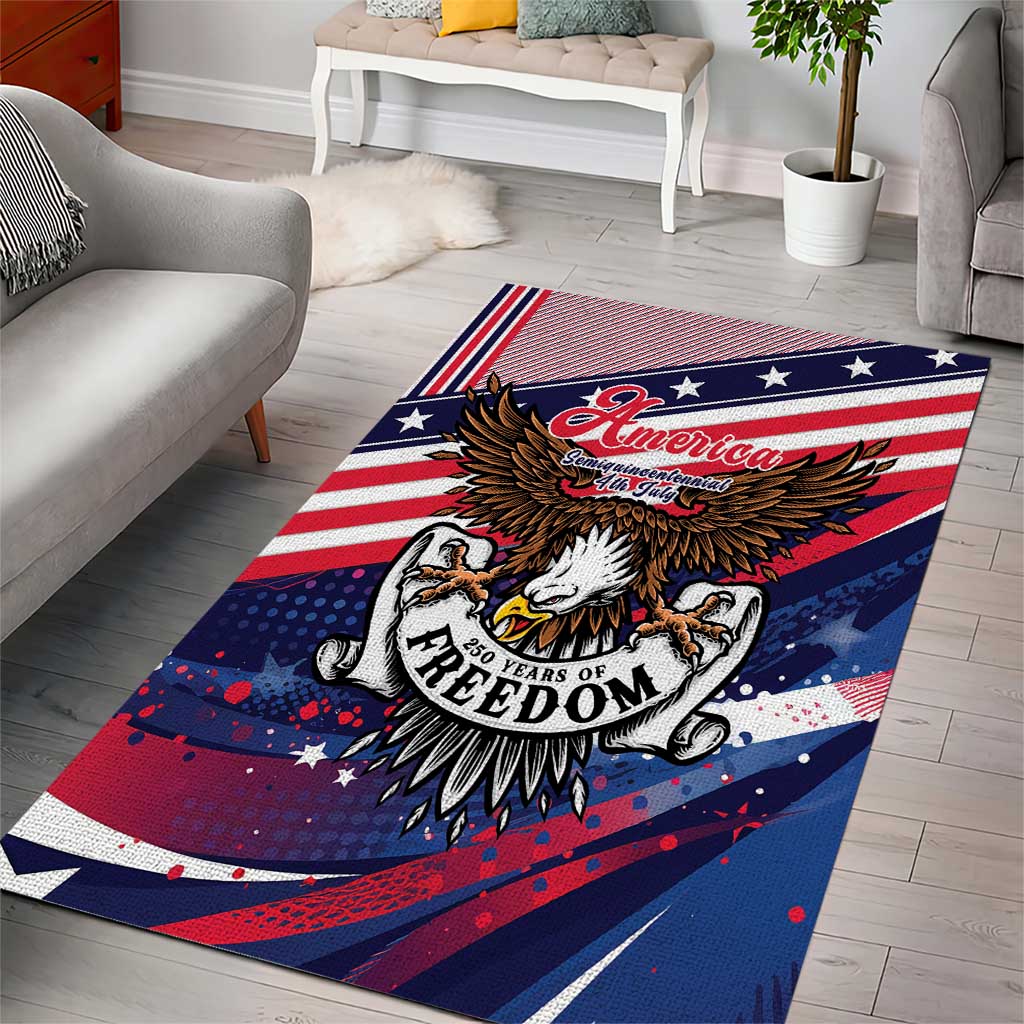 250 Years Of Service Area Rug Semiquincentennial USA Patriotic 4th Of July - Wonder Print Shop