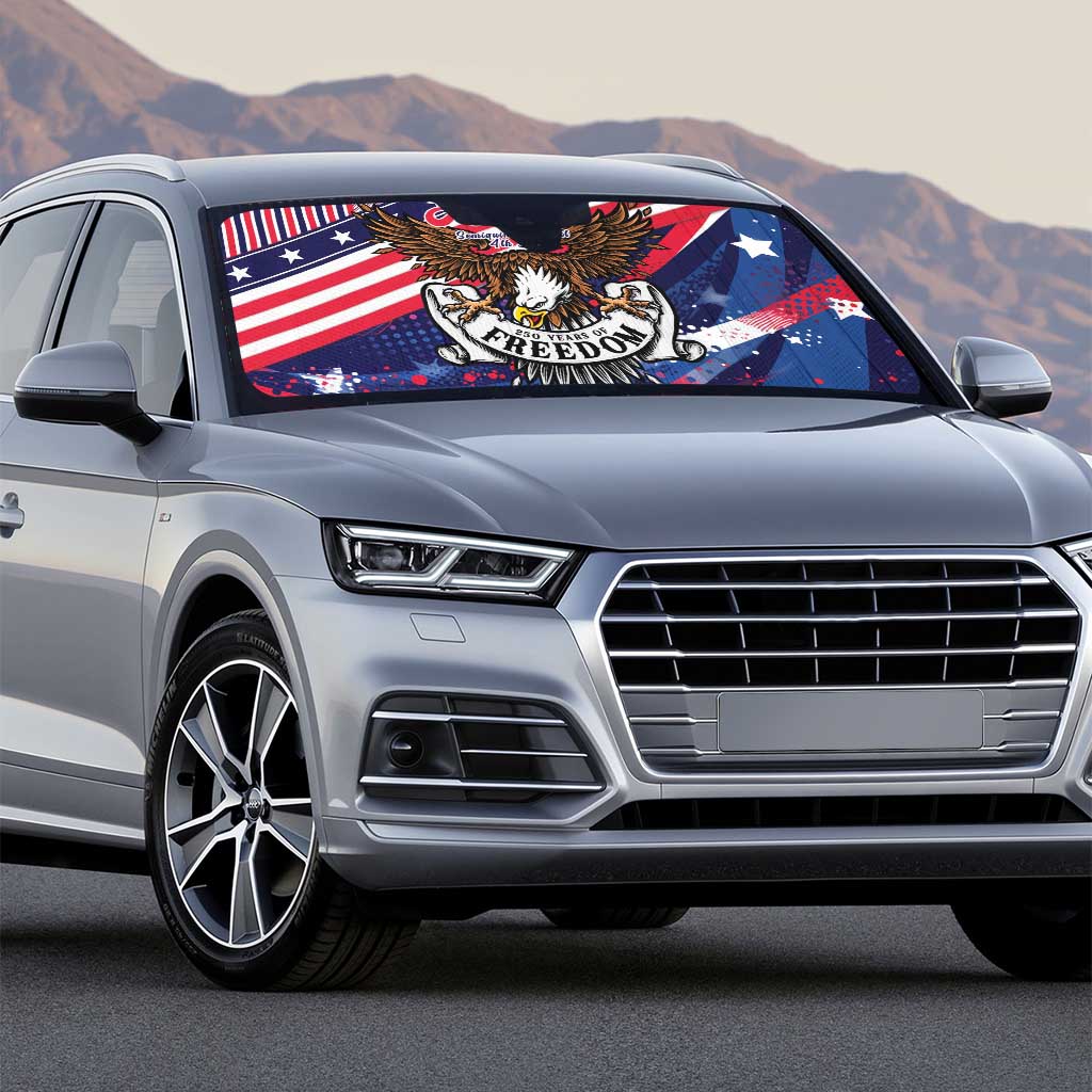 250 Years Of Service Auto Sun Shade Semiquincentennial USA Patriotic 4th Of July - Wonder Print Shop