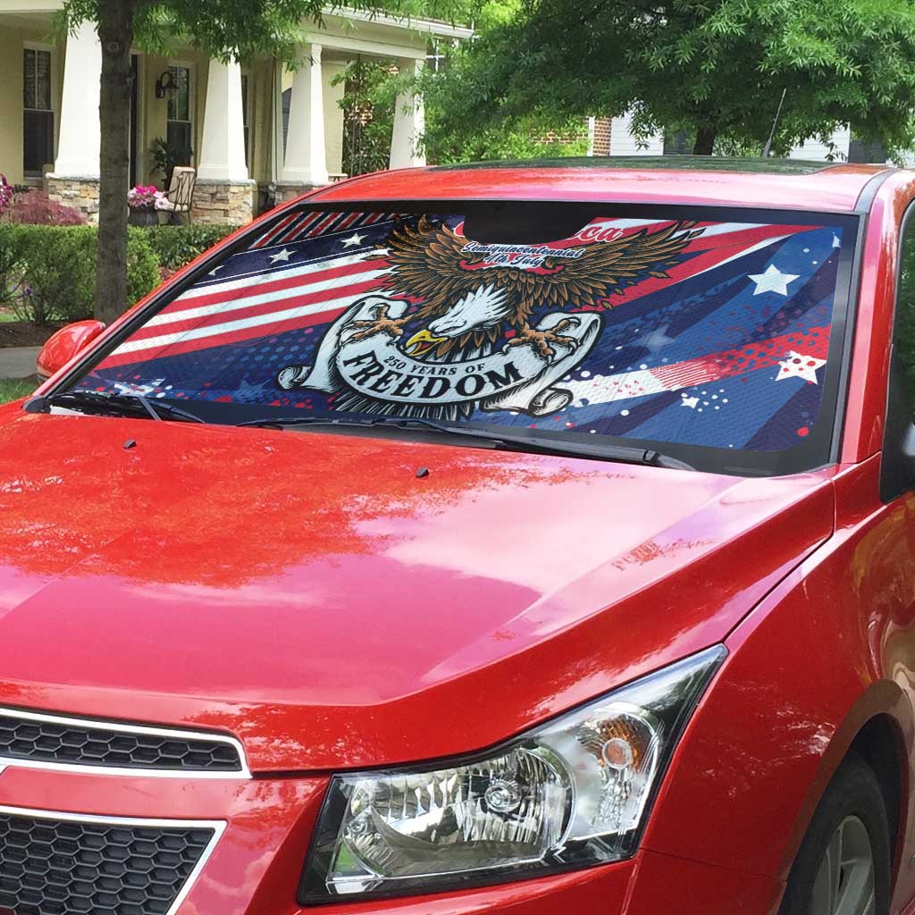 250 Years Of Service Auto Sun Shade Semiquincentennial USA Patriotic 4th Of July - Wonder Print Shop