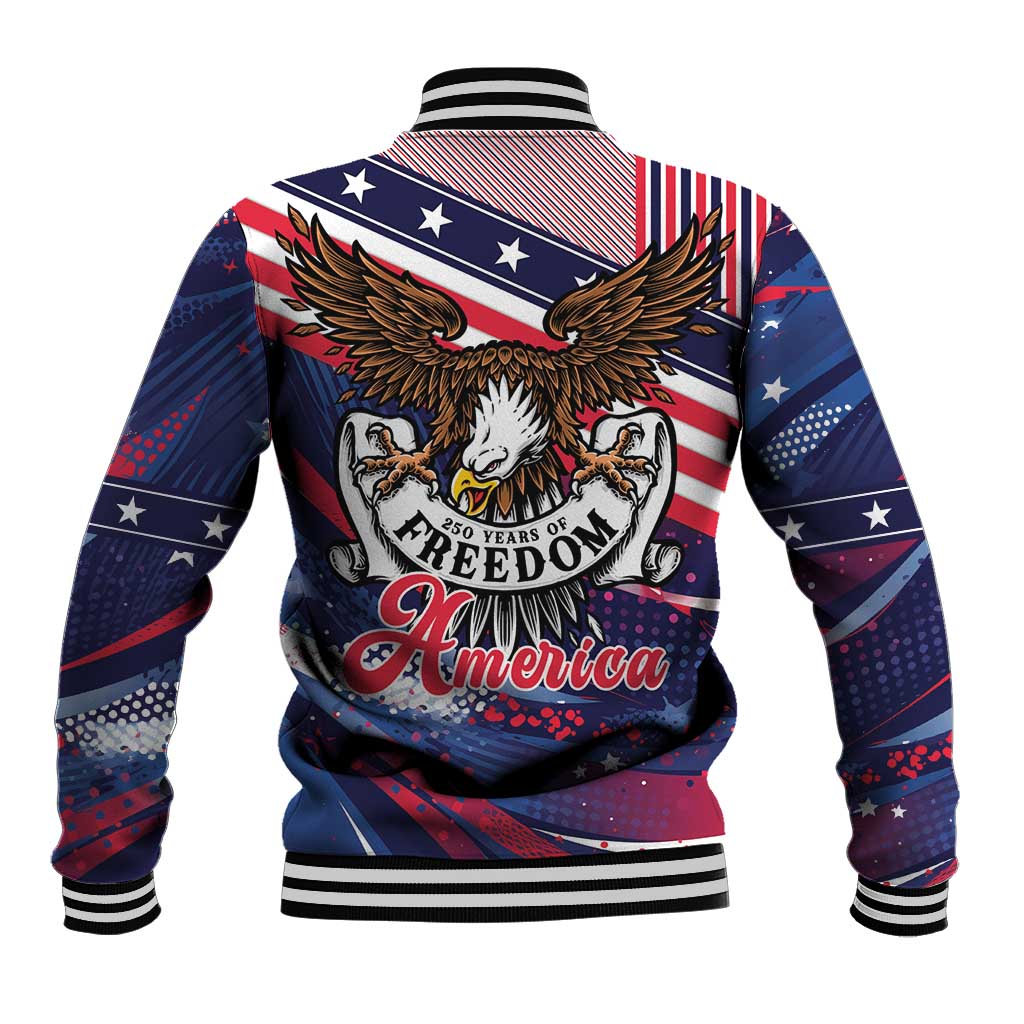 250 Years Of Service Baseball Jacket Semiquincentennial USA Patriotic 4th Of July - Wonder Print Shop