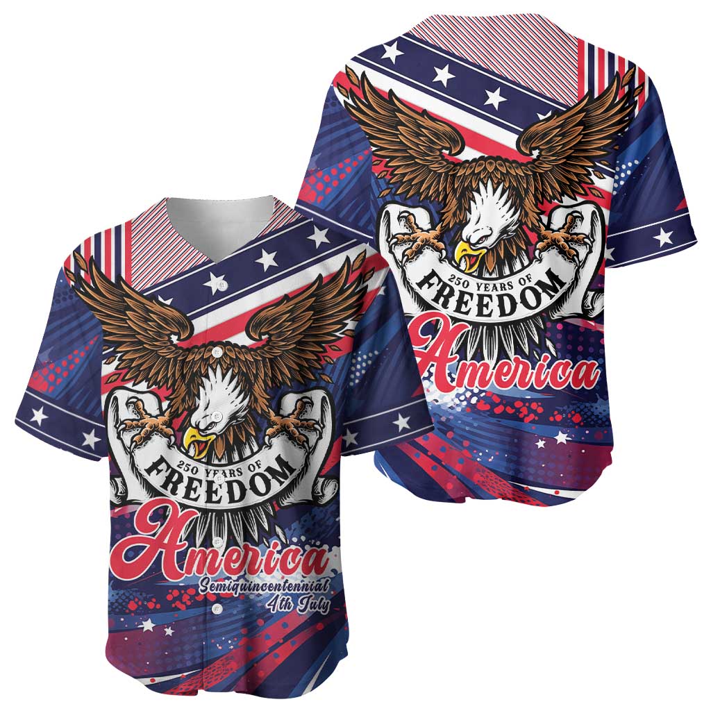 250 Years Of Service Baseball Jersey Semiquincentennial USA Patriotic 4th Of July - Wonder Print Shop