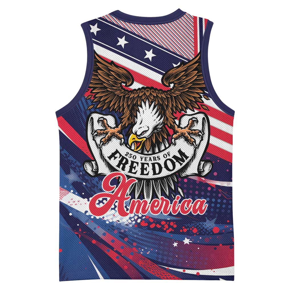 250 Years Of Service Basketball Jersey Semiquincentennial USA Patriotic 4th Of July - Wonder Print Shop