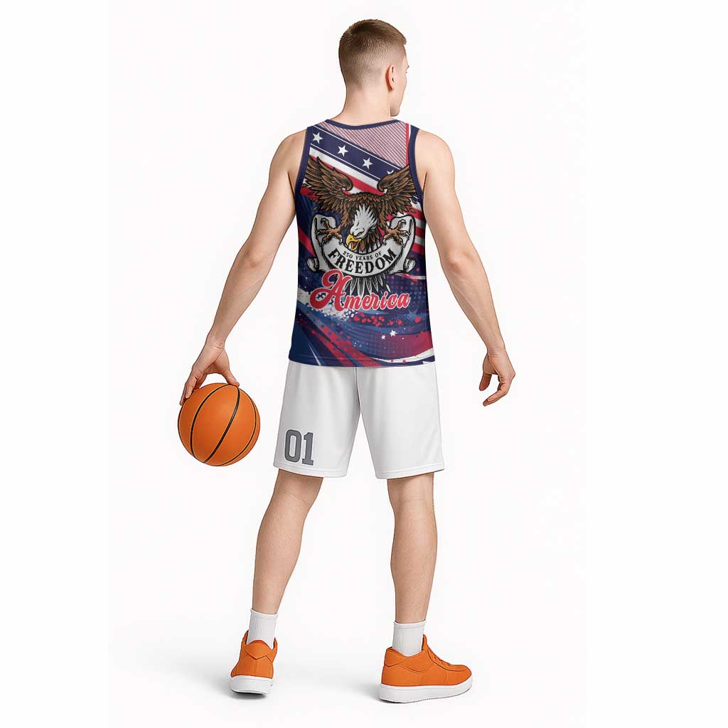 250 Years Of Service Basketball Jersey Semiquincentennial USA Patriotic 4th Of July - Wonder Print Shop