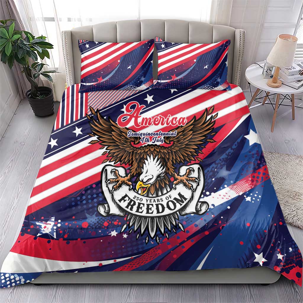 250 Years Of Service Bedding Set Semiquincentennial USA Patriotic 4th Of July - Wonder Print Shop