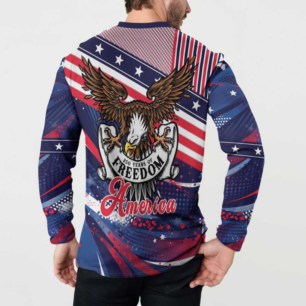 250 Years Of Service Button Sweatshirt Semiquincentennial USA Patriotic 4th Of July - Wonder Print Shop