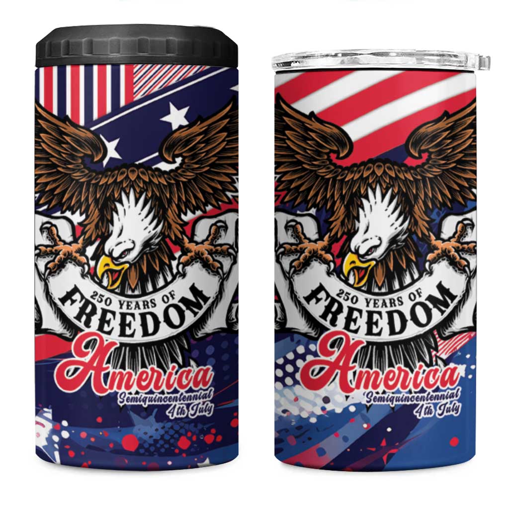 250 Years Of Service 4 in 1 Can Cooler Tumbler Semiquincentennial USA Patriotic 4th Of July - Wonder Print Shop