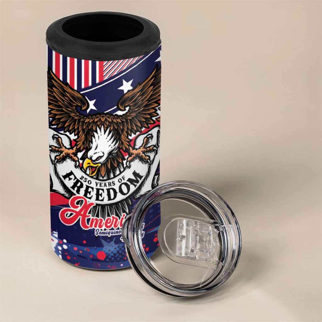 250 Years Of Service 4 in 1 Can Cooler Tumbler Semiquincentennial USA Patriotic 4th Of July - Wonder Print Shop