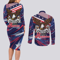 250 Years Of Service Couples Matching Long Sleeve Bodycon Dress and Long Sleeve Button Shirt Semiquincentennial USA Patriotic 4th Of July - Wonder Print Shop