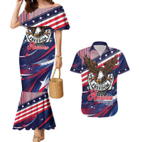 250 Years Of Service Couples Matching Mermaid Dress and Hawaiian Shirt Semiquincentennial USA Patriotic 4th Of July - Wonder Print Shop