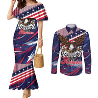 250 Years Of Service Couples Matching Mermaid Dress and Long Sleeve Button Shirt Semiquincentennial USA Patriotic 4th Of July - Wonder Print Shop