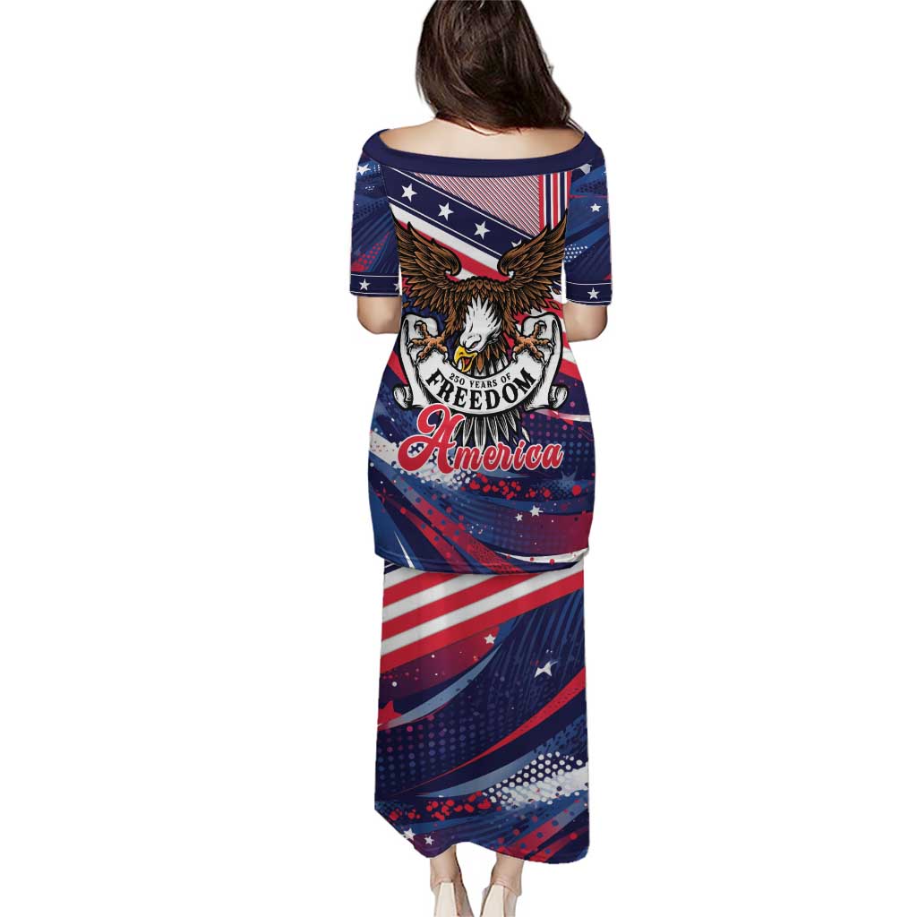 250 Years Of Service Family Matching Puletasi and Hawaiian Shirt Semiquincentennial USA Patriotic 4th Of July - Wonder Print Shop