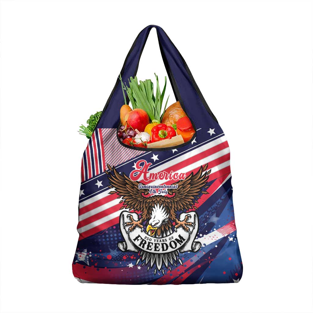 250 Years Of Service Grocery Bag Semiquincentennial USA Patriotic 4th Of July - Wonder Print Shop