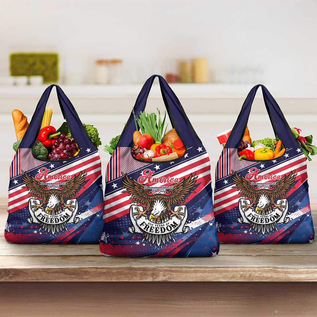 250 Years Of Service Grocery Bag Semiquincentennial USA Patriotic 4th Of July - Wonder Print Shop