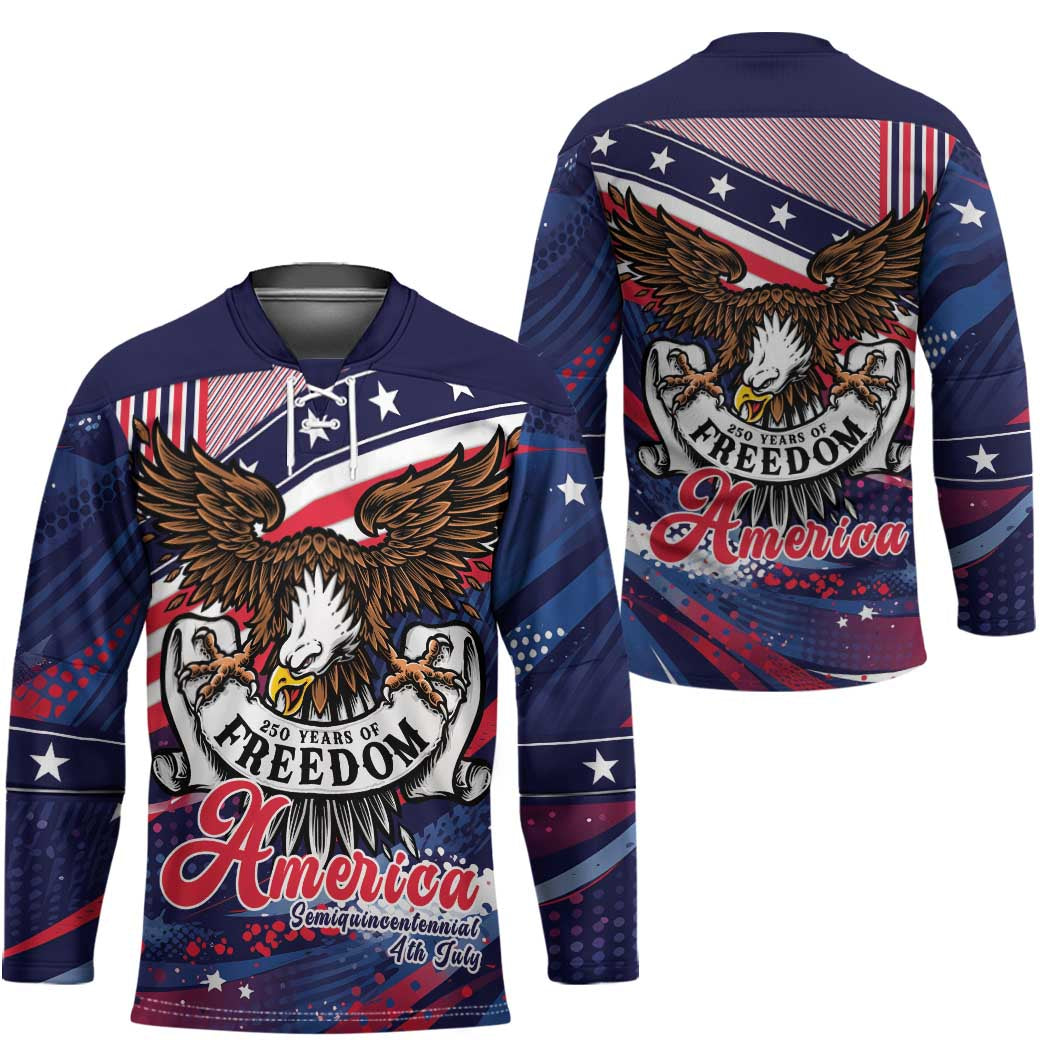 250 Years Of Service Hockey Jersey Semiquincentennial USA Patriotic 4th Of July - Wonder Print Shop