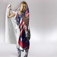250 Years Of Service Hooded Blanket Semiquincentennial USA Patriotic 4th Of July - Wonder Print Shop