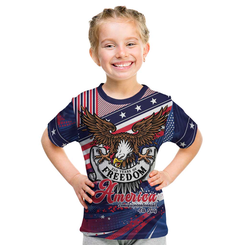 250 Years Of Service Kid T Shirt Semiquincentennial USA Patriotic 4th Of July - Wonder Print Shop