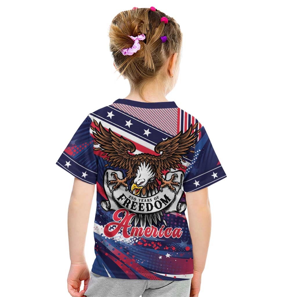 250 Years Of Service Kid T Shirt Semiquincentennial USA Patriotic 4th Of July - Wonder Print Shop