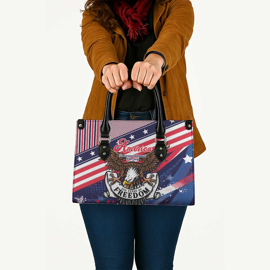 250 Years Of Service Leather Bag Semiquincentennial USA Patriotic 4th Of July - Wonder Print Shop